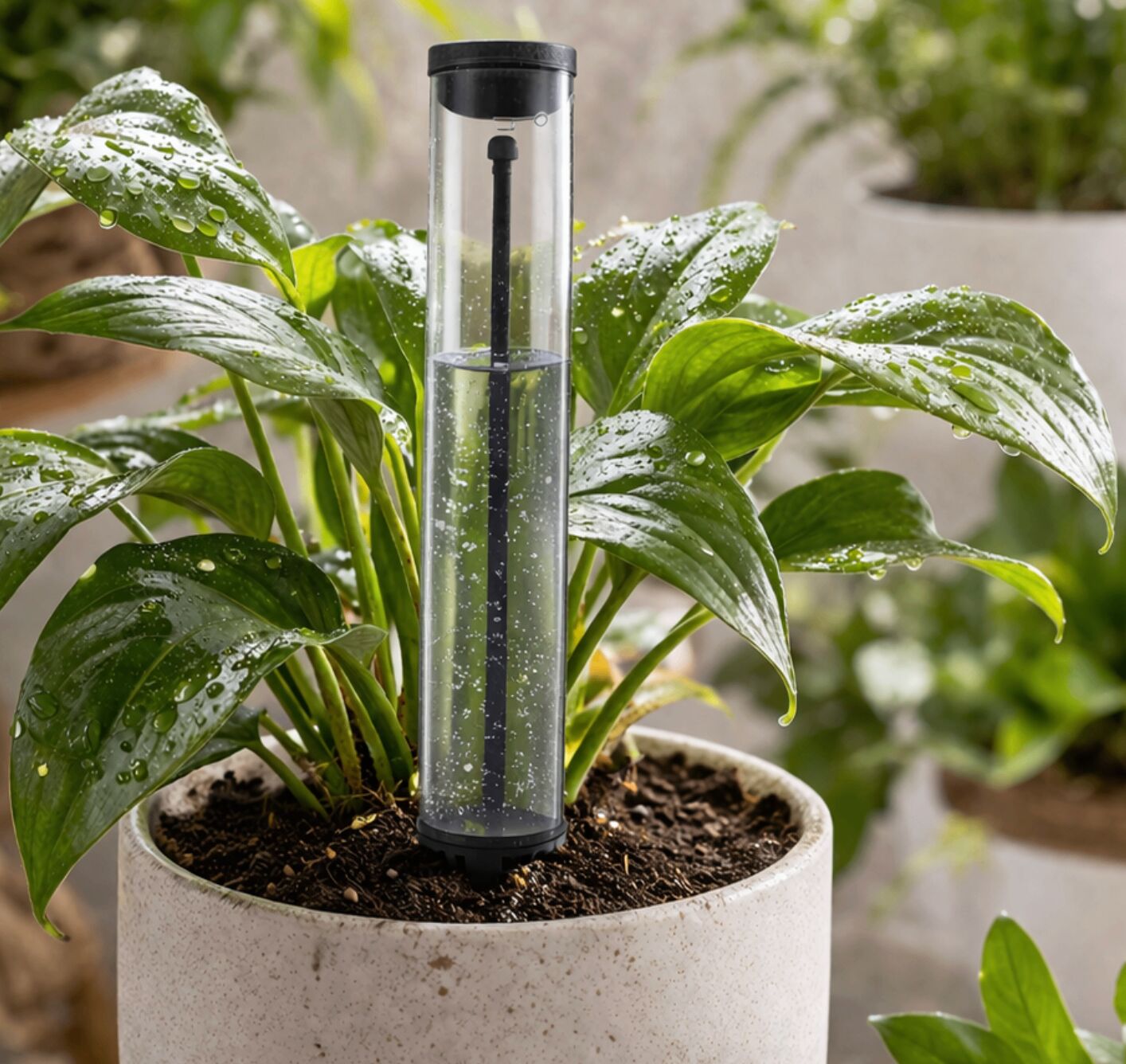 Step 3: Fill the RootBeacon tube with water to begin automatic watering